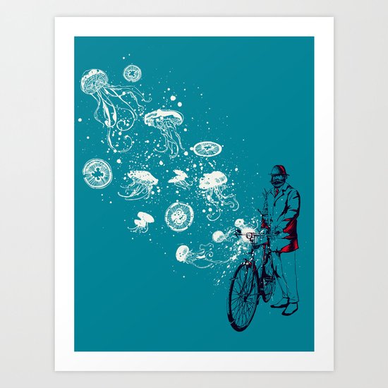 Journey in Blue Art Print