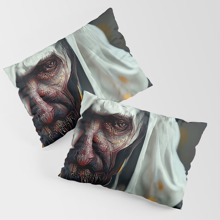 Scary ghost face #1 | AI fantasy art Pillow Sham