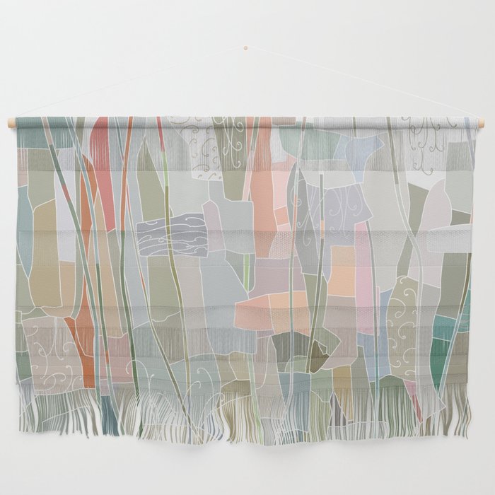 Abstract Pattern in Pastel Colors and Geometric Shapes with ornaments Wall Hanging