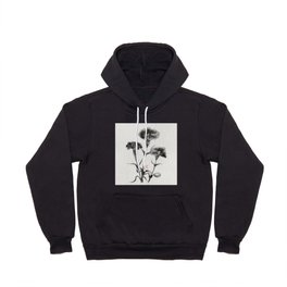 Chinese brush sumie ink carnations on textured paper Hoody