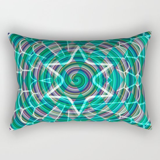 Green spiral abstraction Rectangular Pillow