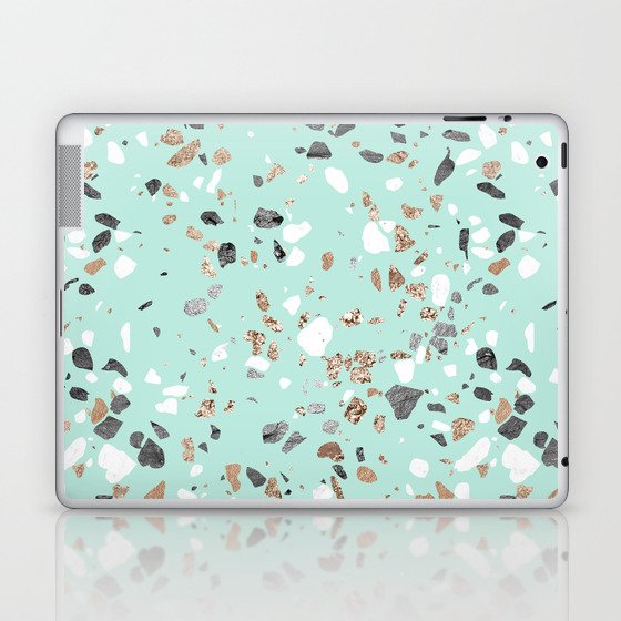 Glitter and Grit Marble Mint Green Laptop & iPad Skin