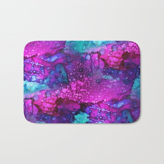 Melting Purple Alcohol Ink Abstract Bath Mat
