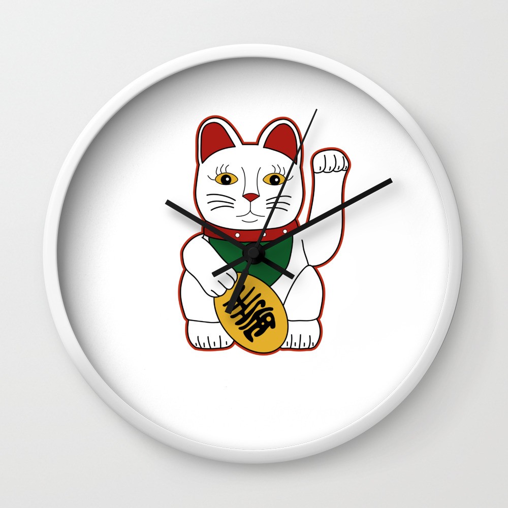 maneki neko clock