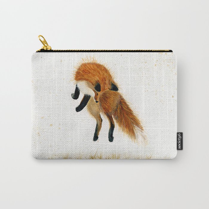 Fox Hop - animal watercolor painting Carry-All Pouch
