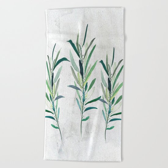 Eucalyptus Branches Beach Towel