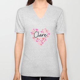 I love Clare - hearts for Clare V Neck T Shirt