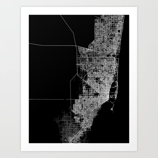 miami map Art Print