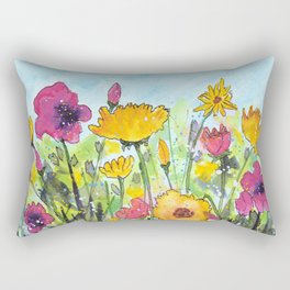 Festive Wildflowers Rectangular Pillow