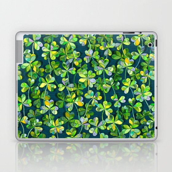 Lucky Clovers in Emerald Green Laptop & iPad Skin