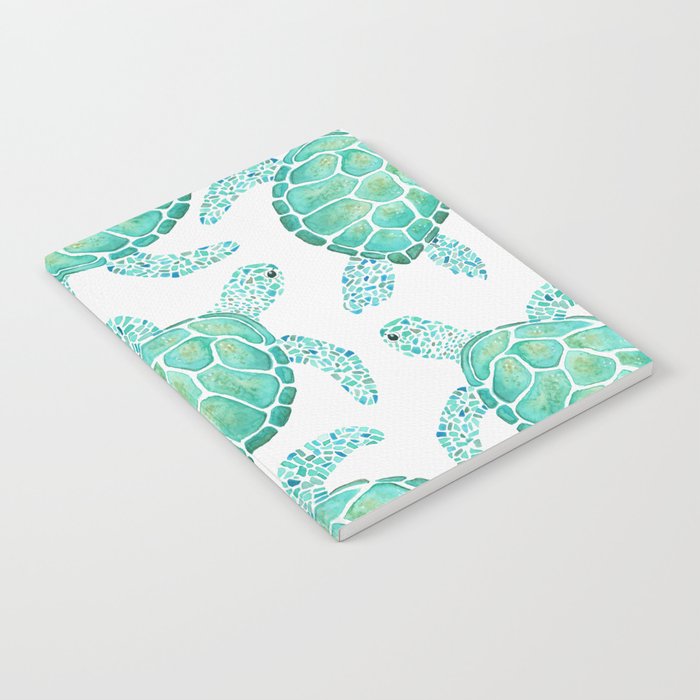 Sea Turtle Pattern - Blue Notebook
