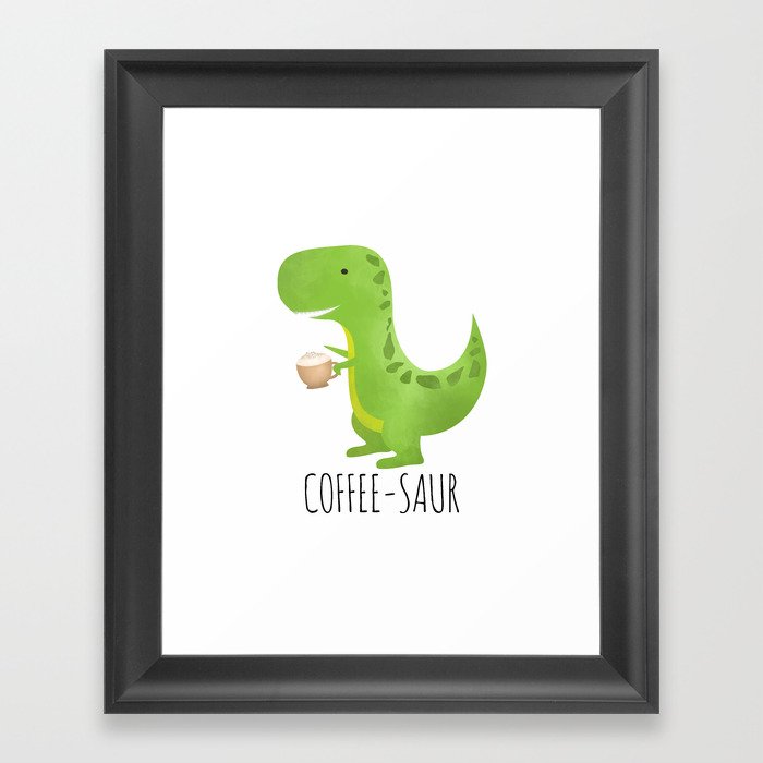 Coffee-saur Framed Art Print