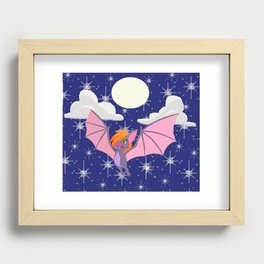 Cute Bat in Flight Recessed Framed Print