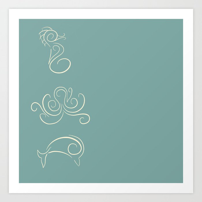 Abstract Sea Creatures Art Print by LindsayMichelle | Society6