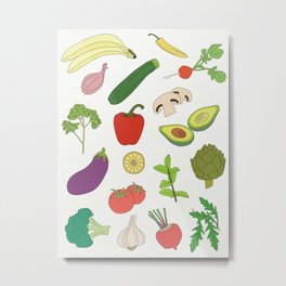 Greens and Fruit Metal Print