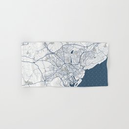 Cardiff City Map of Wales - Coastal Hand & Bath Towel