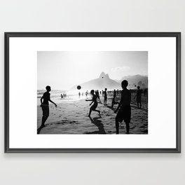 Beach Soccer at Ipanema Framed Art Print
