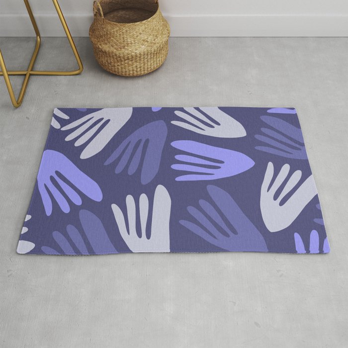 Big Cutouts Papier Découpé Abstract Pattern in Purple Periwinkle and Lilac Lavender Rug