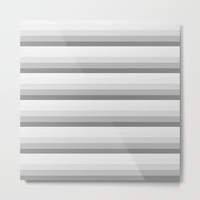 Gray Ombre Stripes Metal Print