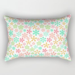 melon colors eclectic daisy print ditsy florets Rectangular Pillow