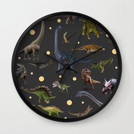 65 MCMLXV Prehistoric Dinosaurs Pattern Wall Clock