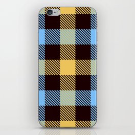 Yellow and Blue Square Patten iPhone Skin
