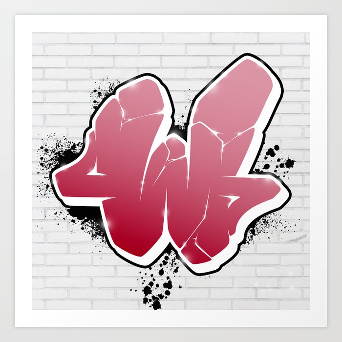 W Graffiti Letter Art Print By Joax Society6