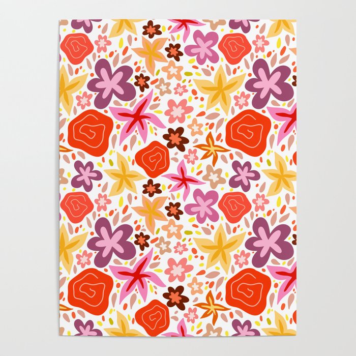 Retro Florals Poster