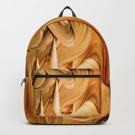Kvasir Backpack | Waves, Brown, Swirls, Vintage, Oil, Silky, Floral, Nature, Peach, Abstract 