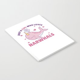 Just A Girl Who Loves Narwhals Ocean Unicorn Notebook