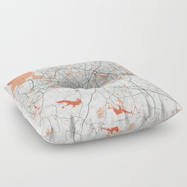 Raleigh City Map of North Carolina, USA - Bohemian Floor Pillow