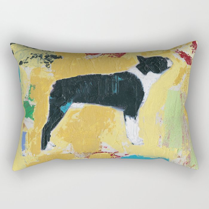 Boston Terrier Painting Art Rectangular Pillow