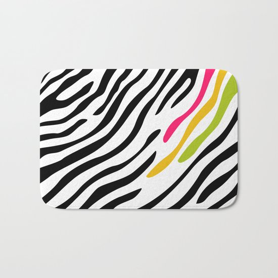 Zebra print. Multicolor Bath Mat