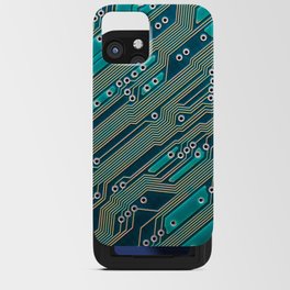 Electronic circuit board close up iPhone Card Case