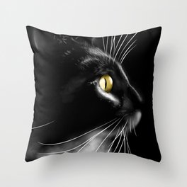 Portrait of a cool cat Throw Pillow
