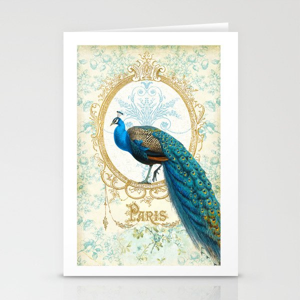 Paris Peacock Stationery Cards