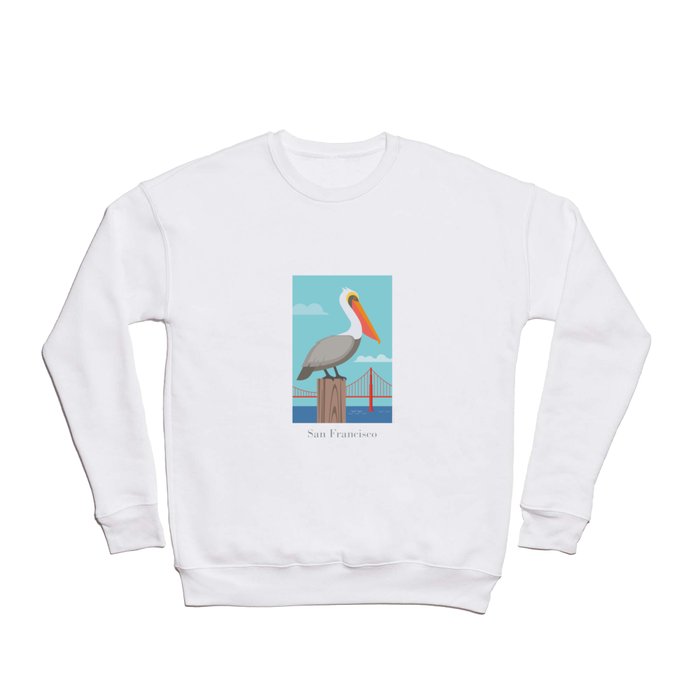 San Francisco: Brown Pelican Crewneck Sweatshirt