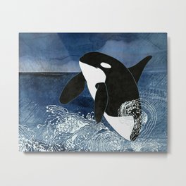 Killer Whale Orca Metal Print | Antarctic, Apexpredators, Environmental, Breaching, Conservation, Lunge, Creature, Collage, Acrobaticdisplay, Ocean 