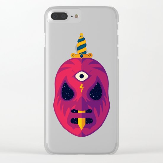LUCHADOR COSMICO Clear iPhone Case