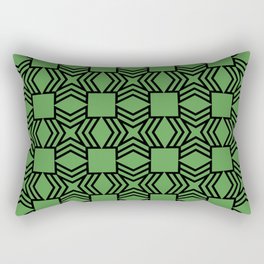 Black and Green Geometric Star Square Pattern Pairs DE 2022 Trending Color Golf Course DE5601 Rectangular Pillow