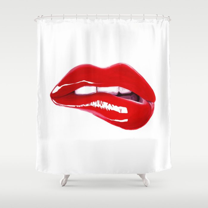 Red Lips Shower Curtain