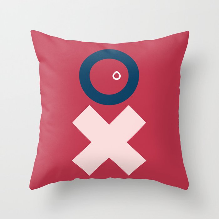Cry Red and Pink Throw Pillow