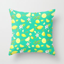 Lemon pattern Throw Pillow