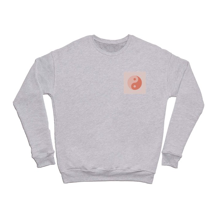 Peach Cream Yin Yang Minimal Pastel Crewneck Sweatshirt by