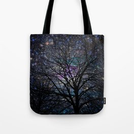 gorgeous darkness Tote Bag | Trees, Digital, Sillhouette, Fantasy, Photo, Forest, Tree, Night, Magical, Starrynight 
