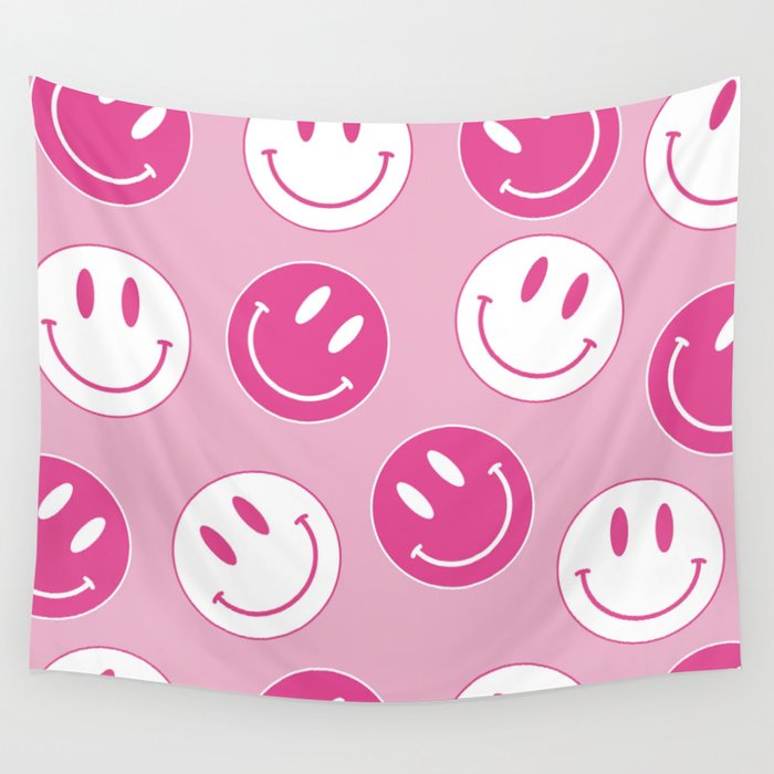 Large Pink and White Smiley Face - Preppy Aesthetic Decor Water Bottle by  Aesthetic Wall Decor by SB Designs