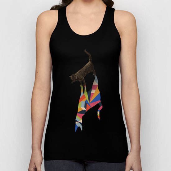 Walking Shadow, Cat Unisex Tank Top
