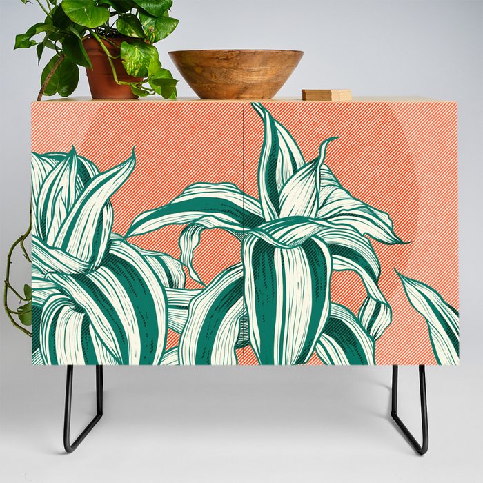 Sunset between leaves Credenza