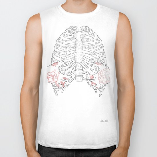 Human ribs cage Biker Tank