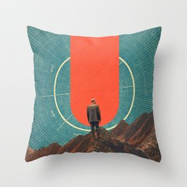 The only Compass is Observance Throw Pillow | Man, Color, Mountains, Math, Minimal, Circles, 1970S, Retro, Popart, Nature 